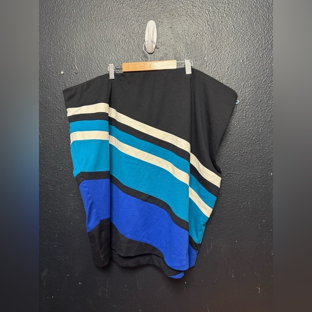 Lane Bryant Black and Blue Striped Pencil Skirt Size 28